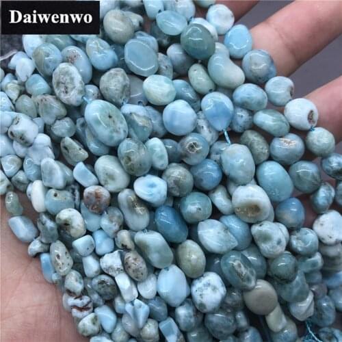 Larimar Bead Natural Loose Stone Irregular Gravel Shape DIY for Jewelry