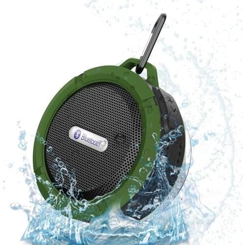 C6 Mini Portable Wireless Bluetooth 4.1 Waterproof Stereo Sound Speaker Outdoor Support TF Card with Hanging Hook Sucker