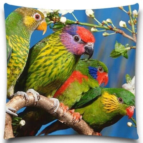 Green Bird decorative throw pillow covers sofa seat Polyester cotton plain square cushion covers sofa throw pillow case
