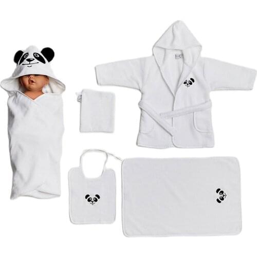 Baby Towel Bathrobe Swaddle Set Panda халат Baby Swaddle Cotton Cocoon Swaddle For Infant Baby Warp Muslin Diapers Baby Envelop
