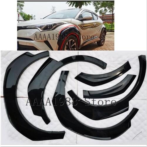 For Toyota CHR C-HR 2016 2017 2018 Car Fender Flares Arch Wheel Eyebrow Auto Wheel Lip Protector Cover Trim Unpaint Car Styling