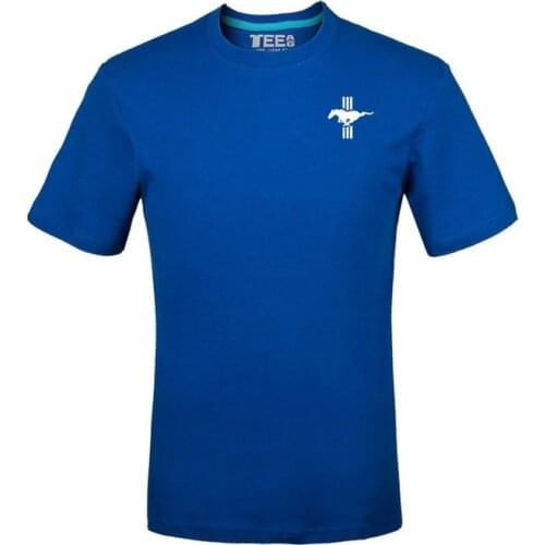 2021New Men 3XL Tee Shirt Summer Short Sleeve Mens mustang T-Shirt Male female T Shirt solid colour tops