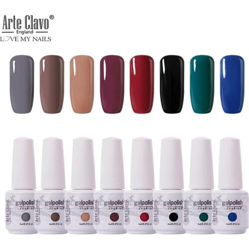 Arte Clavo 8ml Pure Color Gel Polish Nail Art Gel Varnish Set Soak Off White Primer Semi Permanent Hybrid Gel Lacquer Manicure