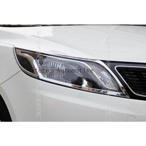 Chrome Front headlight Lamp Cover For 2011-2012 for KIA Rio/K2