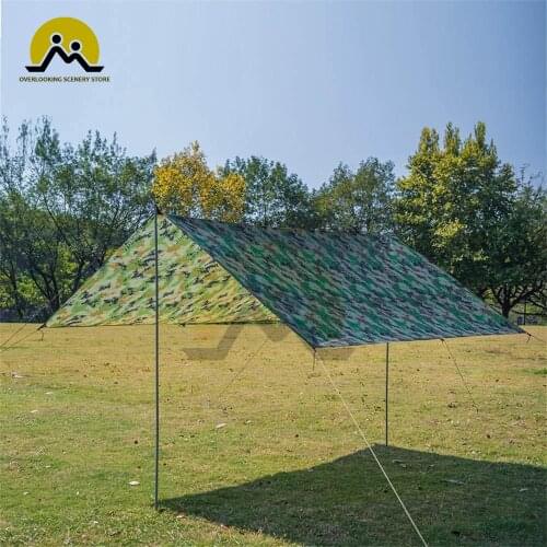 Camo Canopy Tent Tarp Anti-UV Rainproof Mat Pad Outdoor Tent Shelter 100x145cm