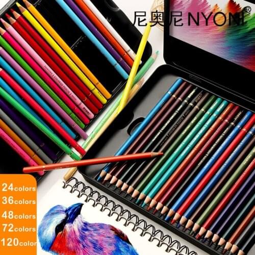 Nyoni coloured pencilsartisys artisys coloured professional oily colored pencils 36/48/72/120 Colors for Art School writing