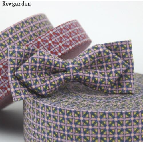 Kewgarden 2" 1" 50mm 25mm 10mm Plaid Fabric Layering Cloth Ribbons Handmade Carfts DIY Make Bow tie Hair Accessories 11 Yards