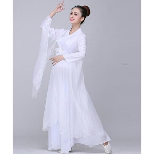 Hanfu Classical ancient Dance Costume elegant Chinese wind fairy fresh cool Adult Slender Snow-white Good quality beautiful