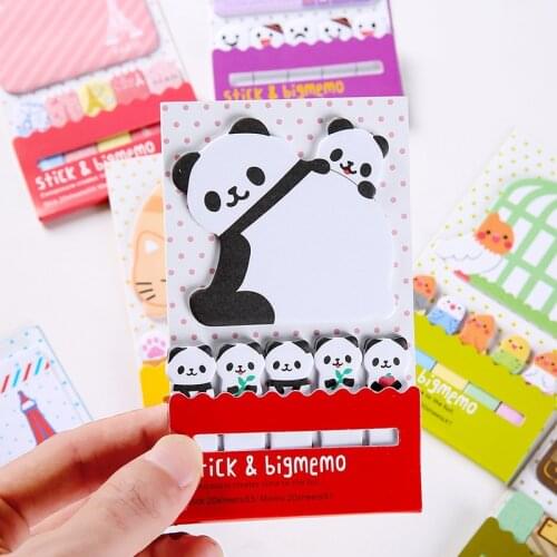 Lovely Pretty Animal Cat Panda Sticky Notes Memo Pad Paper Bookmarks School Supplies Planner Stickers Korean Stationery