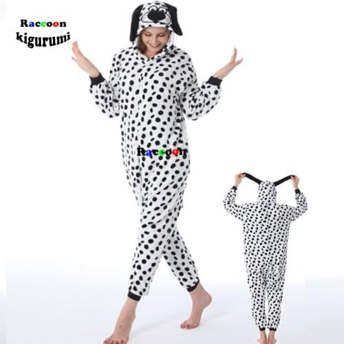 Lovely Animal Spotty dog Kigurumi For Adults Onesie One-Piece Pajamas Family Party Cosplay Costume Kids Jumpsuits Zipper Clothes