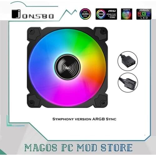Jonsbo Computer Case Fan 90mm RGB, 9cm CPU Cooler 12V /5V ARGB, M/B 4Pin Smart Control