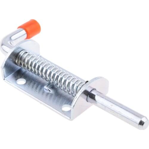 Metal Lock Barrel Bolt Spring Loaded Latch 5.8" Long with Grip Heavy Duty