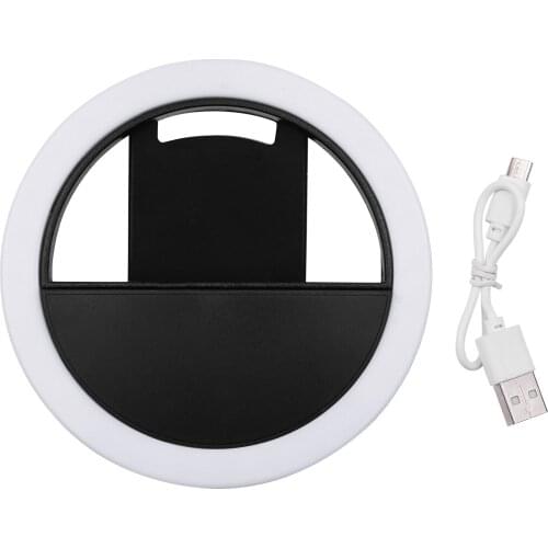 Mini Selfie Ring Light LED Circle Clip-on Ring Light Portable Ring Light for Smartphone Makeup Mirrors for Selfie Makeup Video