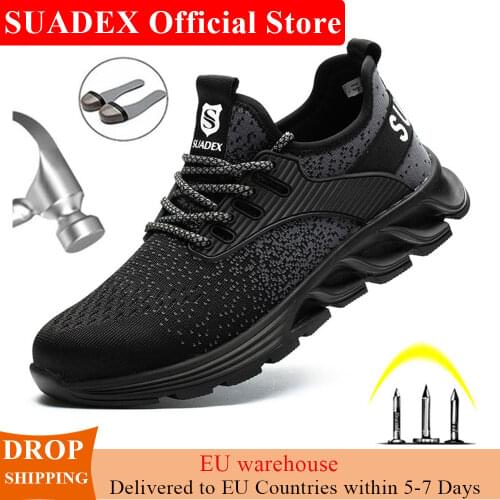 SUADEX Men Women Safety Shoes Steel Toe Boots Anti-Smashing Work Shoes Lightweight Breathable Composite Toe Men EUR Size 37-48