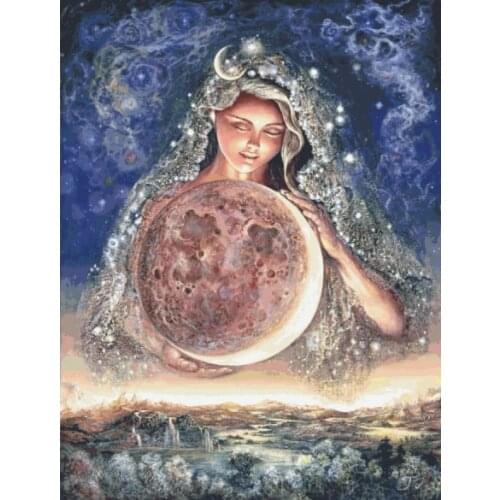 Moon Goddess Big Version Sewing Kit Top Quality Embroidery Needlework 14CT Unprinted Cross Stitch Kits DIY Handmade Home Decor