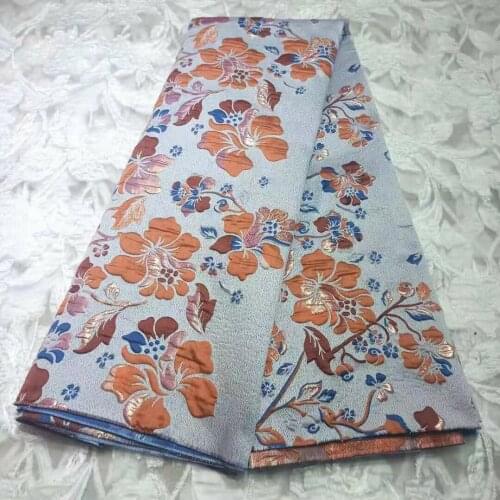 Latest Brocade Lace Fabrics 5 yards/pcs 2021 African Organza Lace Fabrics With Jaquard Weave For Sewing wedding dress