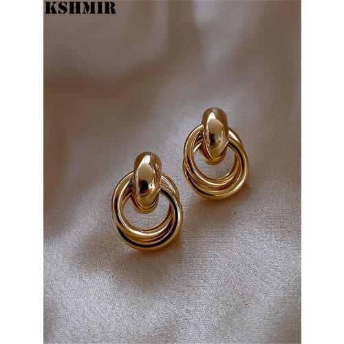 Kshmir New fashion earrings simple retro metal earrings female exaggerated earrings punk 2020