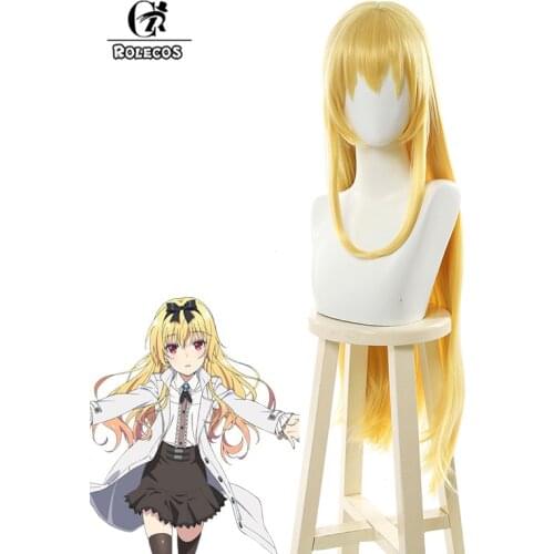 ROLECOS 80cm Yue Cosplay Hair Arifureta Shokugyou de Sekai Saikyou Anime Cosplay Headwear Long Yellow Women Synthetic Hair Peruc