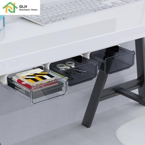 Drawer Pencil Tray Self-Adhesive Hidden Organizer Pen Box Barrel Sundries Storage Box Storage Drawers Office Drawer Organizer