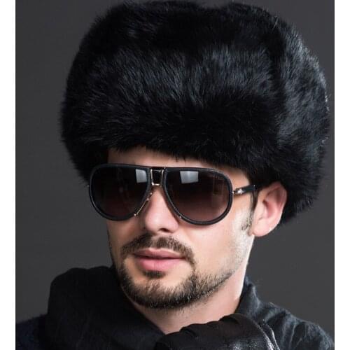 Mens Winter Bomber Hats Russian Warm Earflap Male Solid Black Brown Thicken Caps Leifeng Snow Ear Warmer Fur Ski Hat Fashion