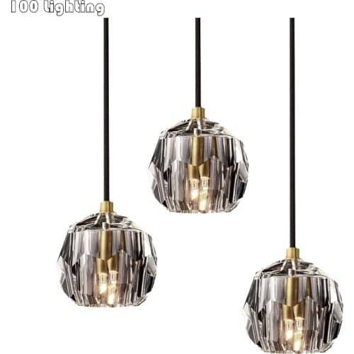 Modern Clear Crystal Chandelier Restaurant Coffee Shop Kitchen Pendant lamp Cable Adjustable G9 110-220V Home Suspension Lamp