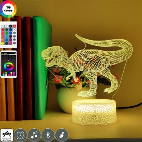 Animal Night Light LED Kids Room 3D Desk Lamp Touch Sensor Nightlight Dinosaur Birthday Gift for Child Room Decor APP Control