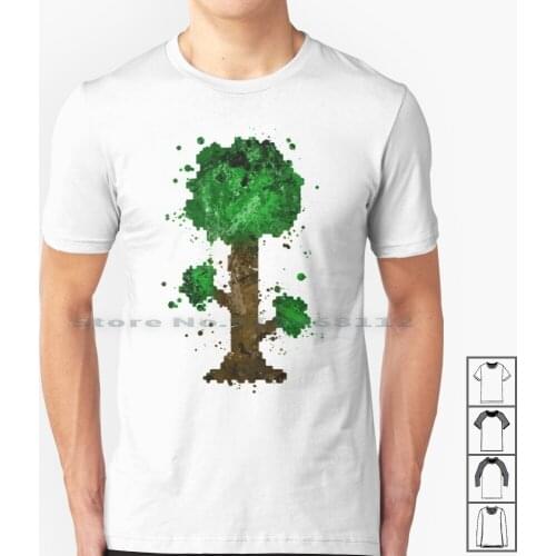 Terraria Splatter ( Lite ) T Shirt 100% Cotton Terraria Teria Terria Tree Splatter White Black Symbol Logo Grunge Distressed