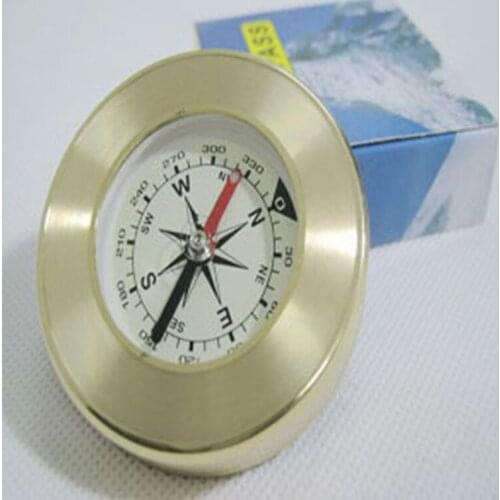 Outdoor Mini Exquisite Hardcover Brass Copper Compass Navigation Camping Hiking Travel Emergency Survival Tools