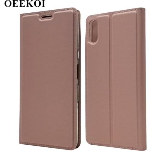 OEEKOI Ultrathin Leather Wallet Cover Case for Sony Xperia L3