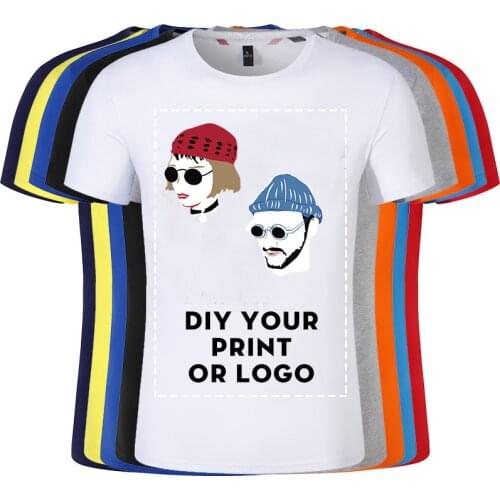 High Quality Summer Cotton Short Sleeve T-shirts Customized Print Logo/Text For Men and Women Disgn Own T Shirts Tops Tee Silk