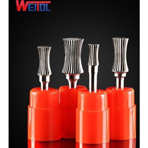 Weitol 3pcs 1/4 inch 6mm U type carbide rotary files tungsten carbide burrs CNC router bits drill bits