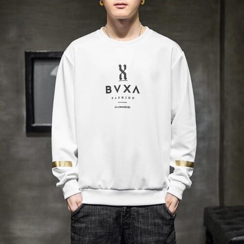 Japanese Fashion O-Neck Mens Pullover Spring&autumn Couple Classic Letter Print Sweater Long-Sleeved Student Casual Stretchable