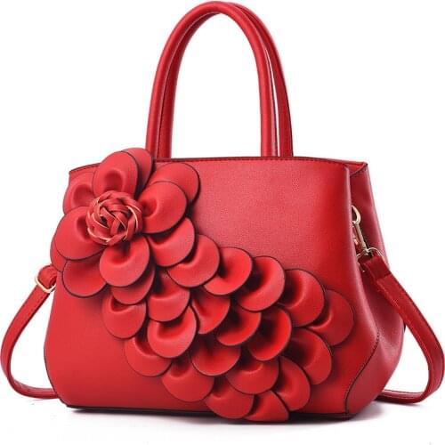 Women bag Fashion Casual womens leather handbags Luxury Designer Shoulder bags new bags for women 2018 with Flowers bolsos muje