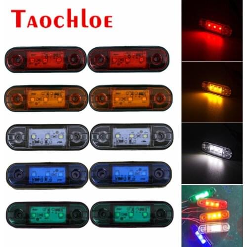 10Pcs 12V 24V LED Side Marker Indicator Light For Truck Trailer Bus Lorry Turn Signals Clearance Lamp Car Running Light