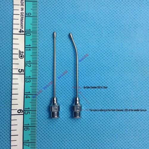 2Pc 1.2mm x 55mm #12 Straight-Bent Hand Feeding Rearing Gavage Needle Medication Tube Cage Bird Feeding Needle