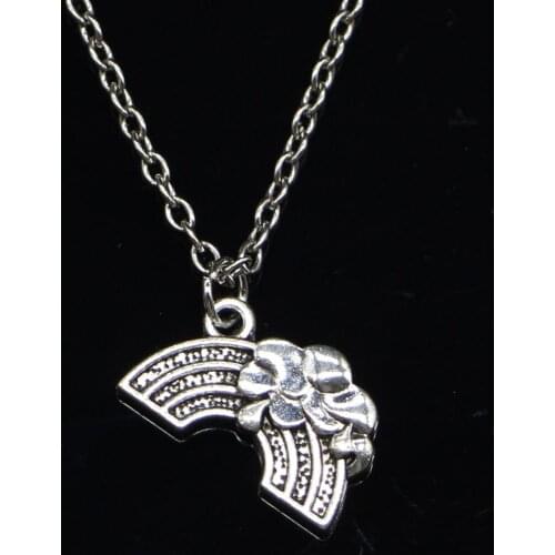 20pcs New Fashion Necklace 12x19mm rainbow flower Pendants Short Long Women Men Colar Gift Jewelry Choker