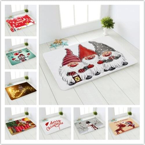 60*40cm Carpet Merry Christmas Decorations for Home Santa Tree Doormat Christmas Ornament Decor 2020 Navidad Xmas New Year Gift