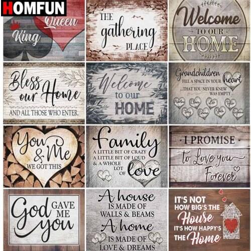 HOMFUN Full Square/Round Drill 5D DIY Diamond Painting "Home love theme" Embroidery Cross Stitch 5D Home Decor Gift