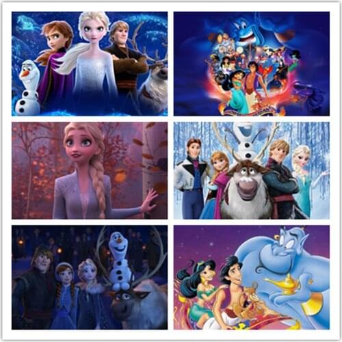 Disney 5D DIY Diamond Painting Frozen and Aladdin Full Circle Diamond Embroidery Exquisite Handmade Decoration Hanging Painting