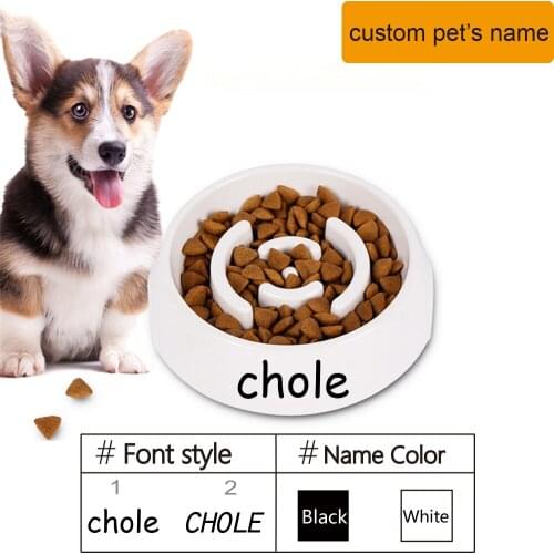 Free Customized Pet Name Eat Slow Dog Bowl Slow Feeder Pet Supplies Accessorie Cat Dog Slow Feeder Dog Bowl For Pets Food Feeder