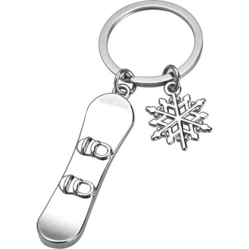 3D ski keychain key ring sport key chain snowflake keychain creative portachiavi chaveiro llaveros hombre bag charm