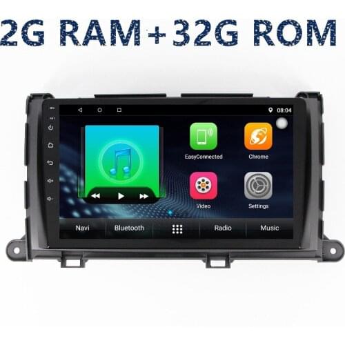 Quad core android Car Radio GPS Navigation Multimedia Player for Toyota Sienna 2010-2014 with Audio Video Stereo FM WIFI BT