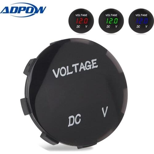 DC12V-24V Waterproof LED Panel Digital Voltage Meter Display Car Motorcycle Voltmeter 12V