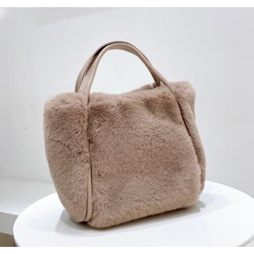 Designer Leopard Plush Crossbody Bag Fashion Faux Fur Women Handbag Luxury Winter Fluffy Shoulder Bag Animal Leopard Tote Purse