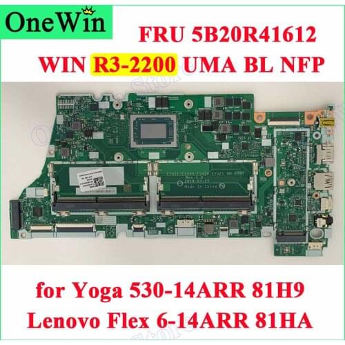 FRU 5B20R41612 R3-2200U Integrated Motherboard EYG11-ES433-ES434-EYG21 NM-B781 FOR Yoga 530-14ARR 81H9 Ideapad Flex 6-14ARR 81HA