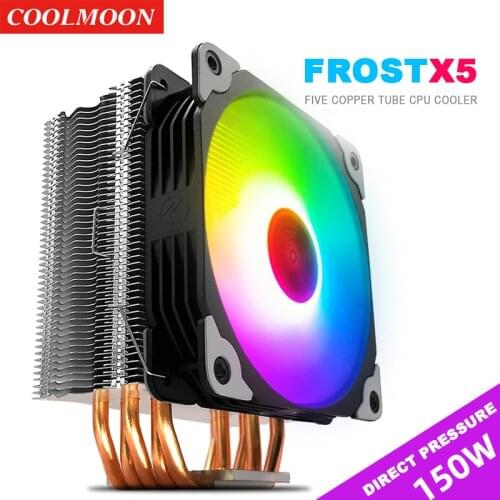 Coolmoon HANSHUANG X5 Copper Tube CPU Radiator RGB Synchronous Computer Heat Pipe CPU Fan