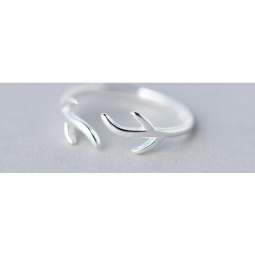 MloveAcc Korea Style Ring Tree Branch Elk Antlers Open Rings for Women Girl Wedding Adjustable Finger Jewelry Wholesale