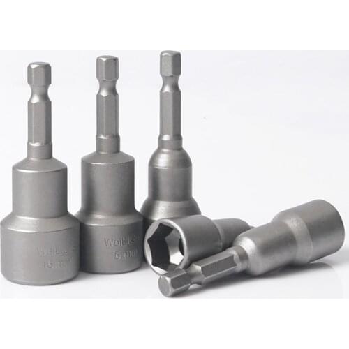 Hex Socket Sleeve Bit Nut Driver Set 6mm-14mm for Power Drills Impact Drivers Hand Drills Tools Parts Length 65mm