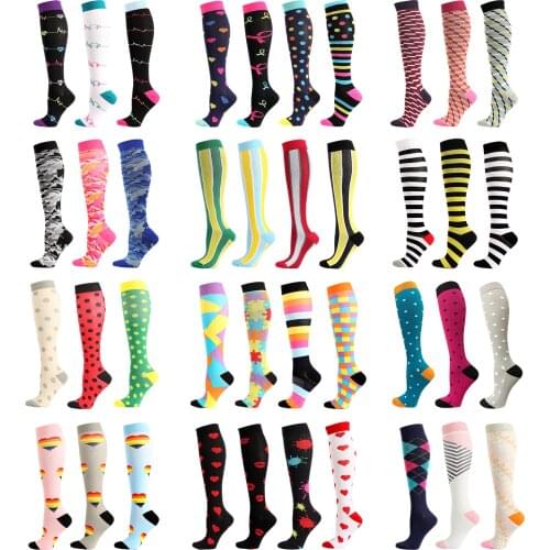 Compression Socks Women Varicose Veins Running Sports Socks Knee High 30mmgh Nurses Men Compression Stocking Drop Shipping