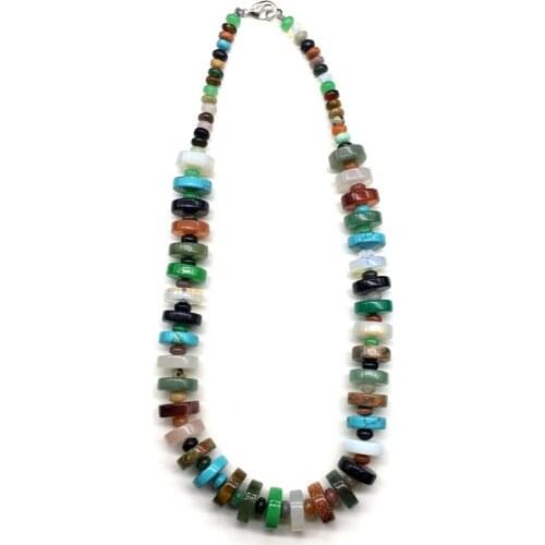Hot sell cross-border new natural stone necklace female models colorful wild necklace jewelry abacus